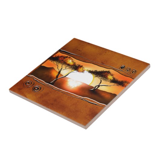 アフリカのレトロのヴィンテージのスタイルのギフト12 タイル (側面)