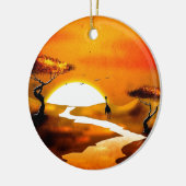 アフリカのレトロのヴィンテージのスタイルのギフト13 セラミックオーナメント (左)