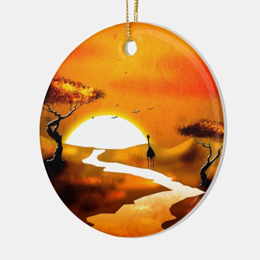 アフリカのレトロのヴィンテージのスタイルのギフト13 セラミックオーナメント (左)