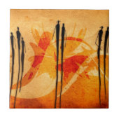 アフリカのレトロのヴィンテージのスタイルのギフト19 タイル (正面)