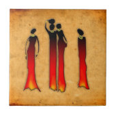 アフリカのレトロのヴィンテージのスタイルのギフト26 タイル (正面)