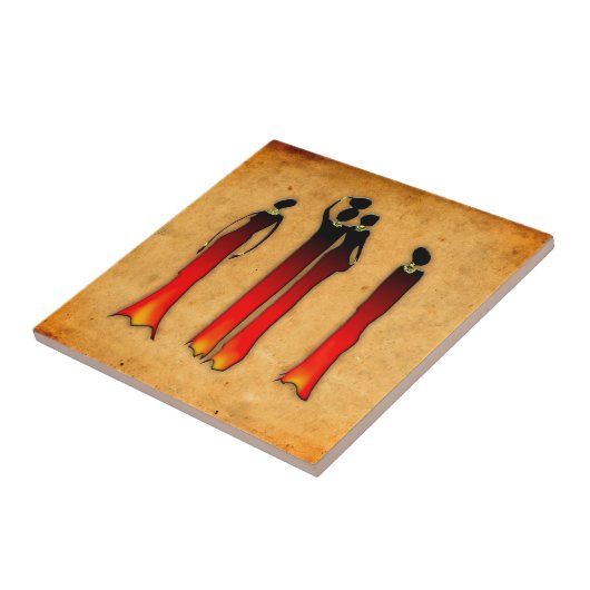 アフリカのレトロのヴィンテージのスタイルのギフト26 タイル (側面)