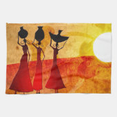 アフリカのレトロのヴィンテージのスタイルのギフト27 キッチンタオル (横)