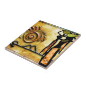 アフリカのレトロのヴィンテージのスタイルのギフト タイル (側面)