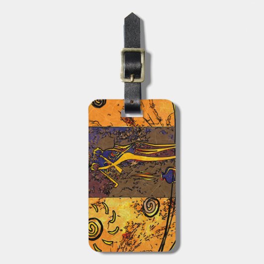 アフリカのレトロのヴィンテージのスタイルのギフト ラゲッジタグ (正面縦)