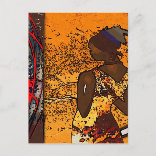 アフリカのレトロヴィンテージスタイルギフトAF107 ポストカード (正面)