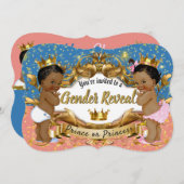 アフリカのロイヤルジェンダー発表ベイビーシャワー 招待状 (正面/裏面)