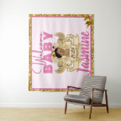 アフリカのロイヤルプリンセス ピンク|ゴールドグリッター背景 タペストリー (インサイチュ)