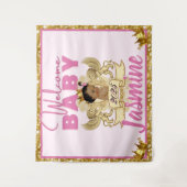 アフリカのロイヤルプリンセス ピンク|ゴールドグリッター背景 タペストリー (正面)