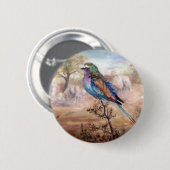 アフリカのローラー 缶バッジ (正面&裏面)