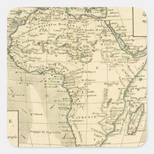 アフリカのヴィンテージの地図 スクエアシール