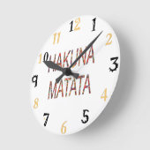 アフリカのヴィンテージカラー ハクナマタタ ギフト 大 スクエア壁時計 (傾斜)