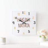 アフリカのヴィンテージカラー ハクナマタタ ギフト 大 スクエア壁時計 (ホーム)