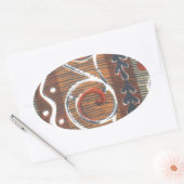 アフリカのヴィンテージ伝統的オーナメントのモチーフの色。 楕円形シール (封筒)