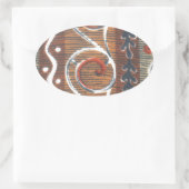 アフリカのヴィンテージ伝統的オーナメントのモチーフの色。 楕円形シール (バッグ)