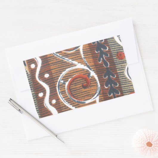 アフリカのヴィンテージ伝統的オーナメントのモチーフの色。 長方形シール (封筒)