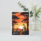 アフリカのヴィンテージ旅行イラストレーション ポストカード (スタンド正面)