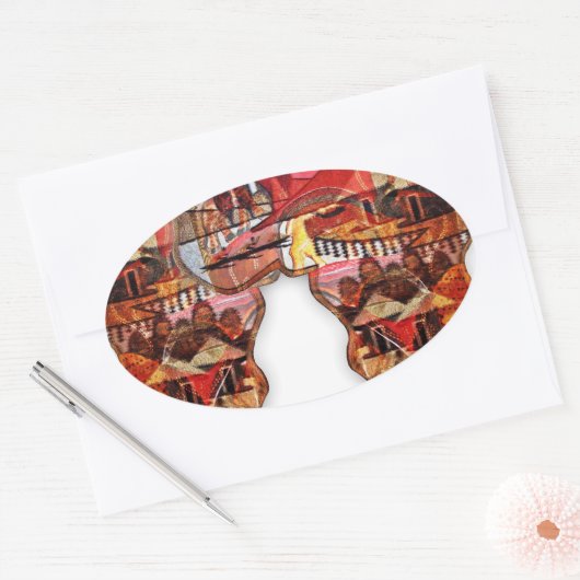 アフリカの二重性 楕円形シール (封筒)