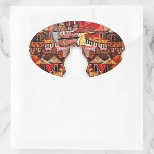 アフリカの二重性 楕円形シール (バッグ)