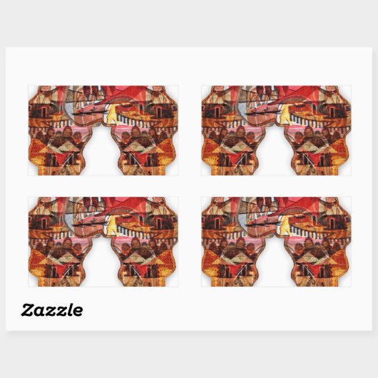 アフリカの二重性 長方形シール (シート)