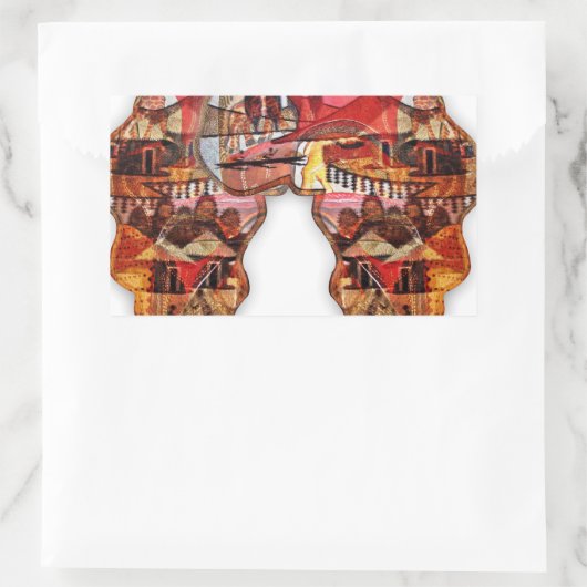 アフリカの二重性 長方形シール (バッグ)