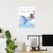 アフリカの人魚の尾の赤ちゃんシャワー看板 ポスター (ホームオフィス)