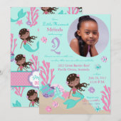 アフリカの人魚の2歳の誕生日 招待状 (正面/裏面)