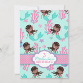 アフリカの人魚の3歳の誕生日 招待状 (裏面)