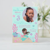 アフリカの人魚の3歳誕生日招待状 招待状 (スタンド正面)