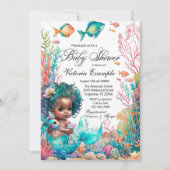 アフリカの人魚ベビーシャワー 招待状 (正面)