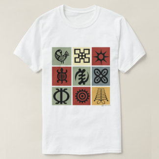 アフリカの伝統シンボル「Adinkra」プリントTシャツ Tシャツ
