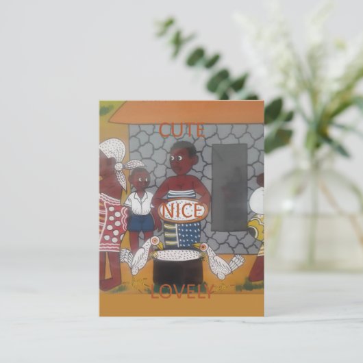 アフリカの伝統的なホームステッドライフスタイル ポストカード (スタンド正面)