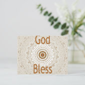 アフリカの伝統的なモチーフ デザイン アート プリント ポストカード (スタンド正面)