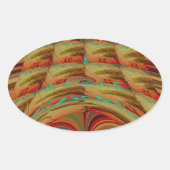 アフリカの伝統 ハクナマタタ 山岳 エスニック モティーフ 楕円形シール (正面)