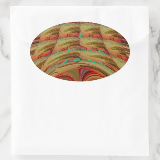 アフリカの伝統 ハクナマタタ 山岳 エスニック モティーフ 楕円形シール (バッグ)