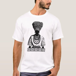 アフリカの伝統 ヘッドラップのシルエット Tシャツ