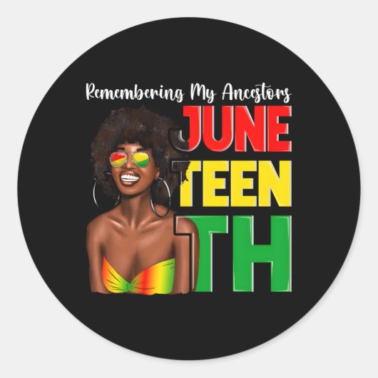 アフリカの先祖を思い出す17番目の黒 ラウンドシール (正面)