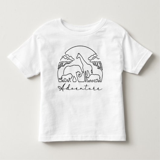 アフリカの冒険とサファリ トドラーTシャツ (正面)
