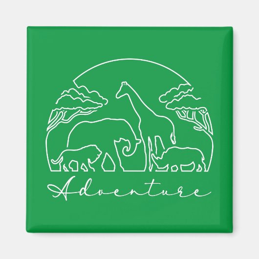 アフリカの冒険とサファリ マグネット (正面)