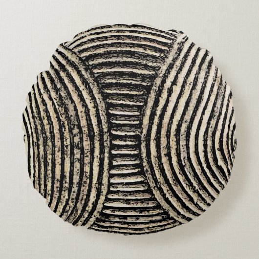 アフリカの切り分ける枕 ラウンドクッション (正面)