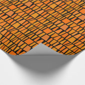 アフリカの刺激を受けたなオレンジドミノ ラッピングペーパー (角)