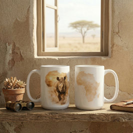 アフリカの力強さ 野生のサイ コーヒーマグカップ
