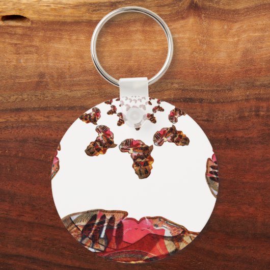 アフリカの動き:万華鏡のように千変万化するパターン地図デザイン キーホルダー (正面)