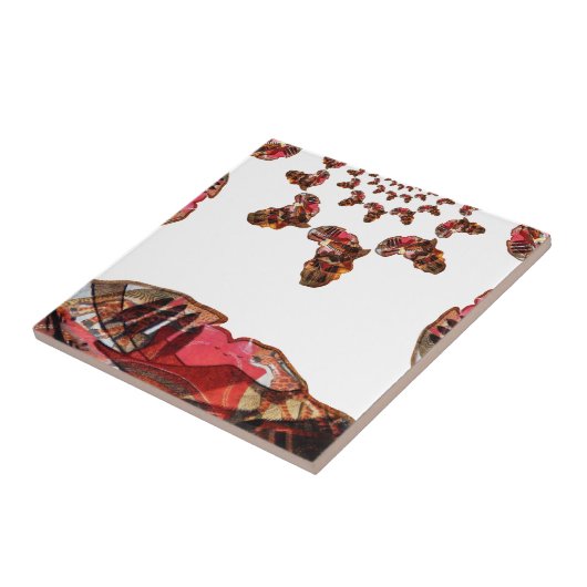 アフリカの動き：万華鏡のように千変万化するパターン地図デザイン タイル (側面)