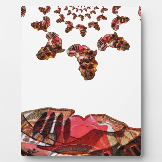 アフリカの動き：万華鏡のように千変万化するパターン地図デザイン フォトプラーク (正面)