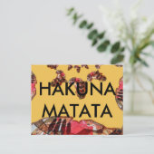 アフリカの動き：万華鏡のように千変万化するパターン地図デザイン ポストカード (スタンド正面)