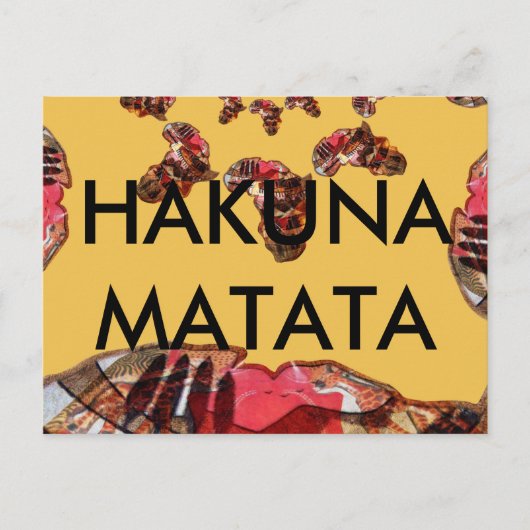 アフリカの動き：万華鏡のように千変万化するパターン地図デザイン ポストカード (正面)