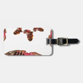 アフリカの動き：万華鏡のように千変万化するパターン地図デザイン ラゲッジタグ (正面横)