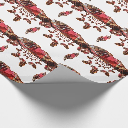 アフリカの動き:万華鏡のように千変万化するパターン地図デザイン ラッピングペーパー (角)