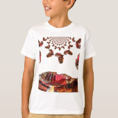 アフリカの動き:万華鏡のように千変万化するパターン地図デザイン Tシャツ (正面)